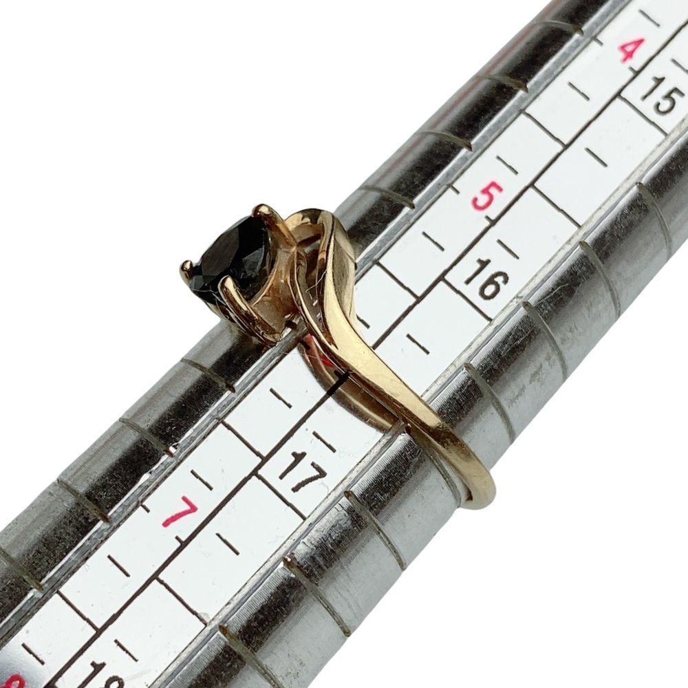 Women’s 14K Heart Blue Sapphire Yellow Gold Ring Sz 6 - Picture 16 of 16